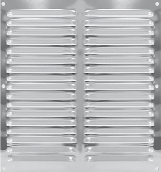 Grille d'aération inox Autogyre à persiennes sans moustiquaire 200 x 200 mm