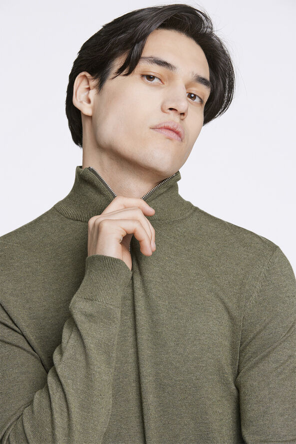 Lindbergh Ecovero half zip L/S knit Grøn