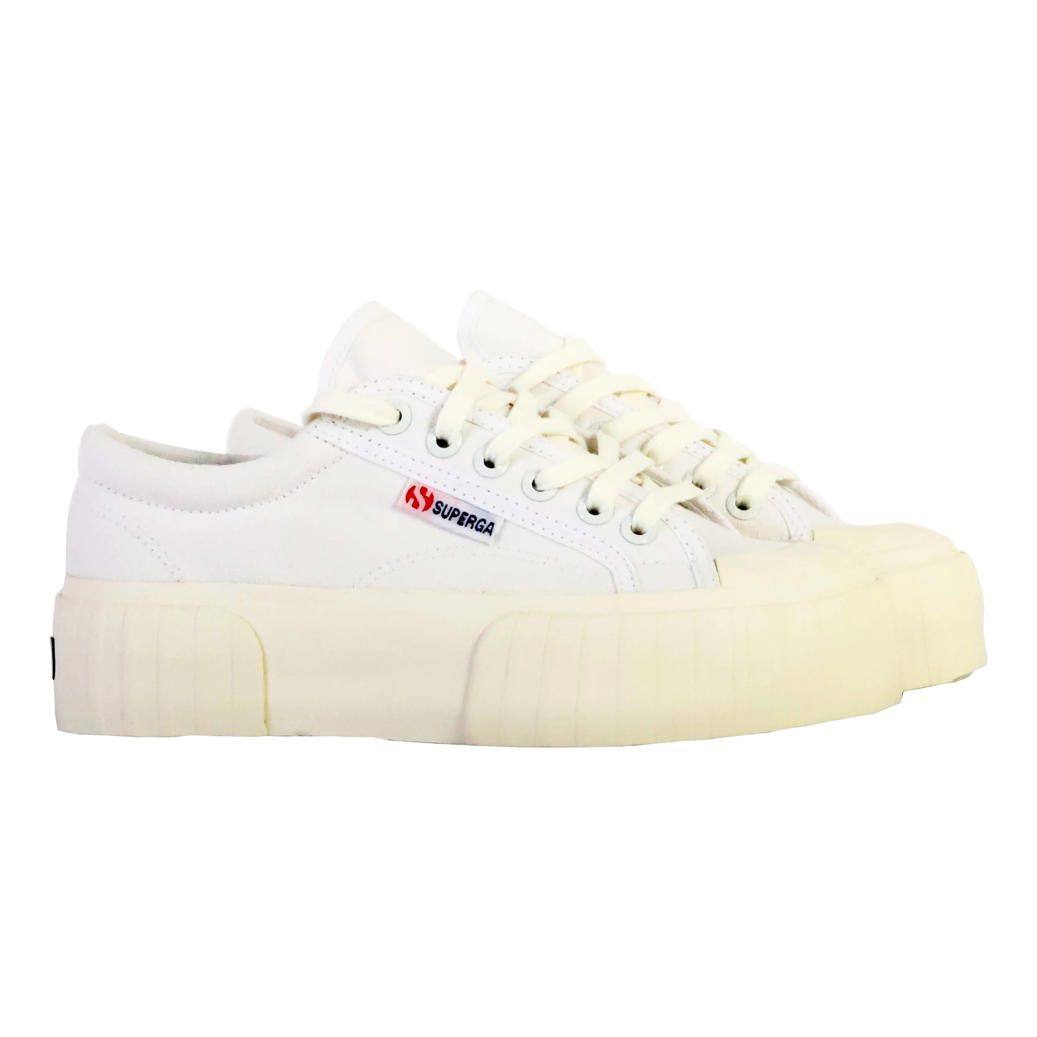 Basket à lacets superga 2631 stripe platform | Blanc