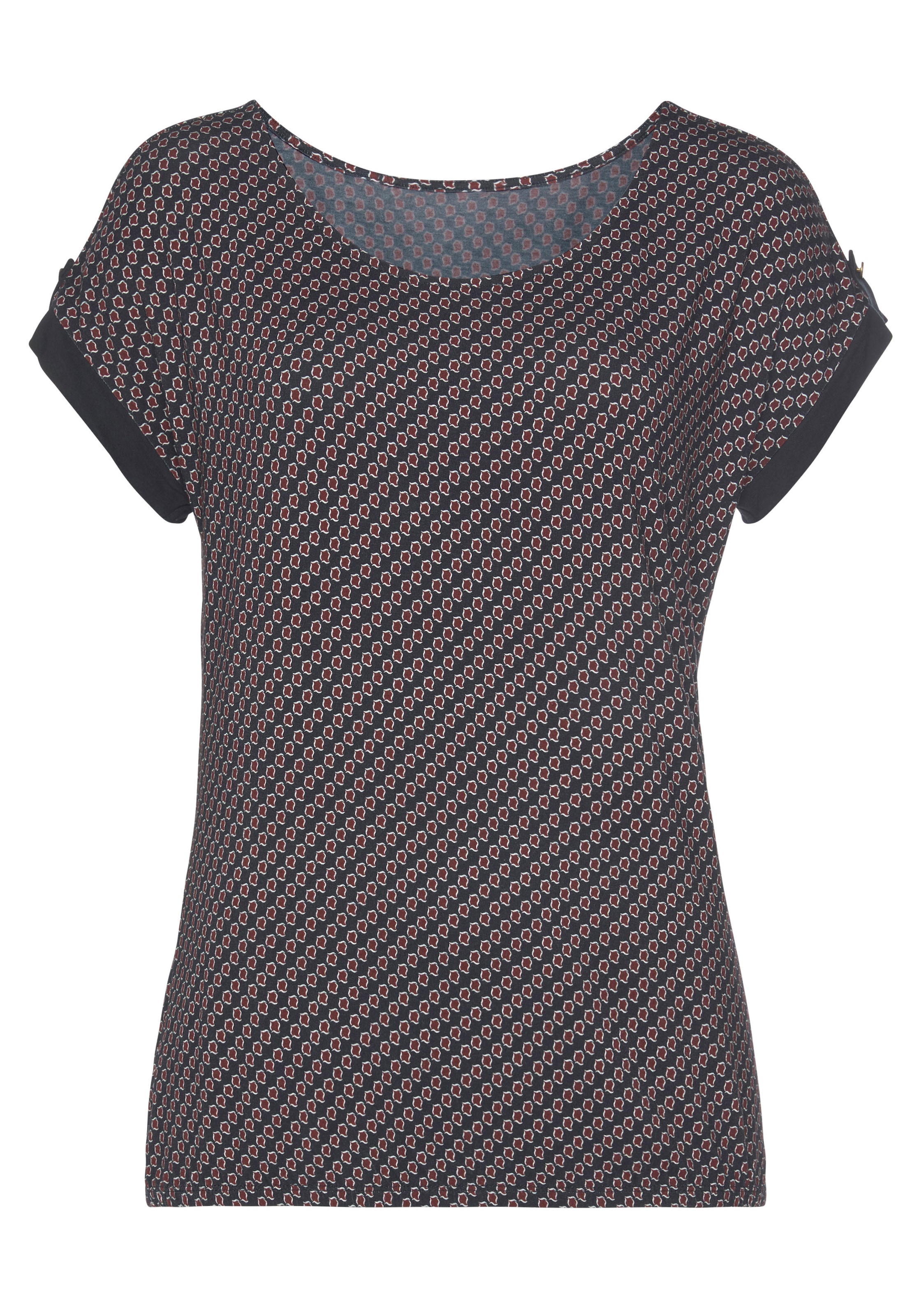 Vivance Kurzarmshirt »mit dekorativem Ärmelsaum« aus weichem Viskose-Stretch