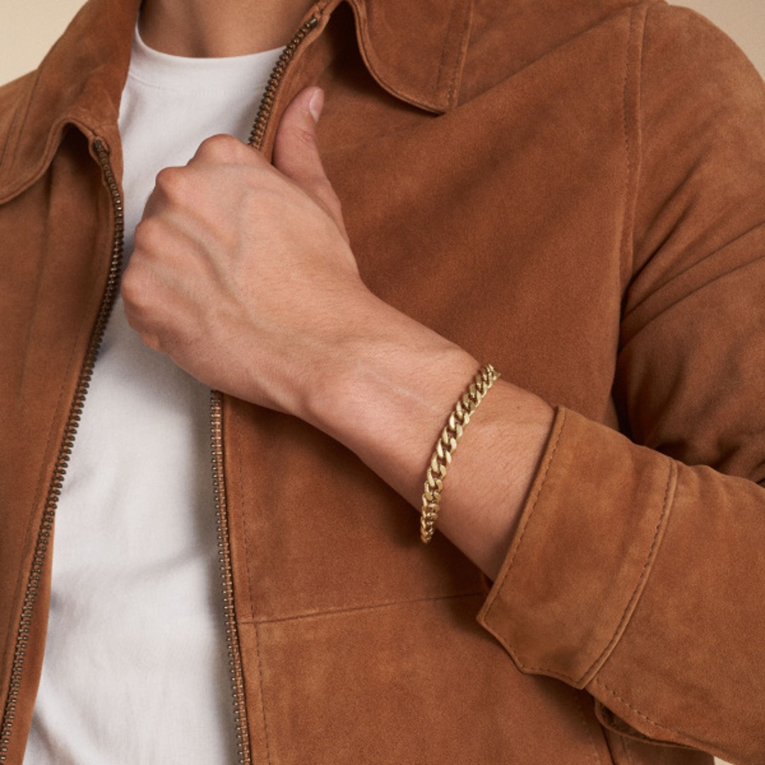 Fossil Harlow Armband Linear Texture Chain Goldig