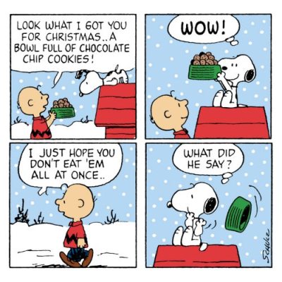 Snoopy Bowl Full Of Cookies Card