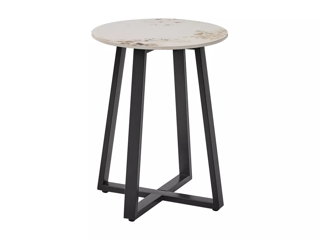 Table d'appoint en marbre noir et blanc IVINS