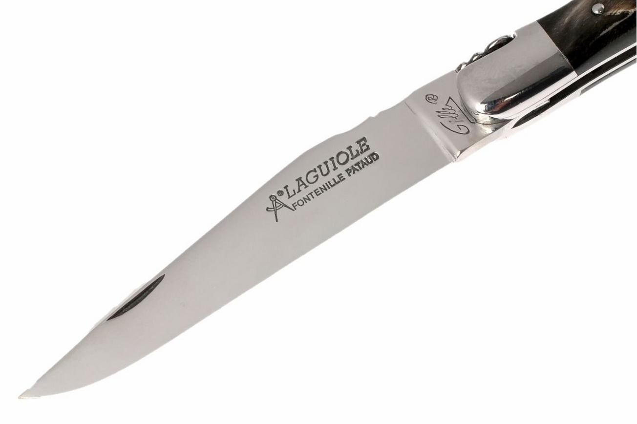 Fontenille Pataud 12cm L12PCN zwart buffelhoorn, Laguiole zakmes