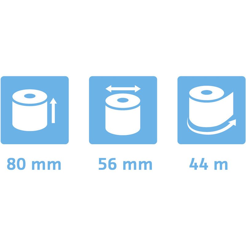 Bobines Balances Exacompta 43804E - l 80 mm x L 44 m, Ø 56 mm - 1 pli(s) - paquet de 10