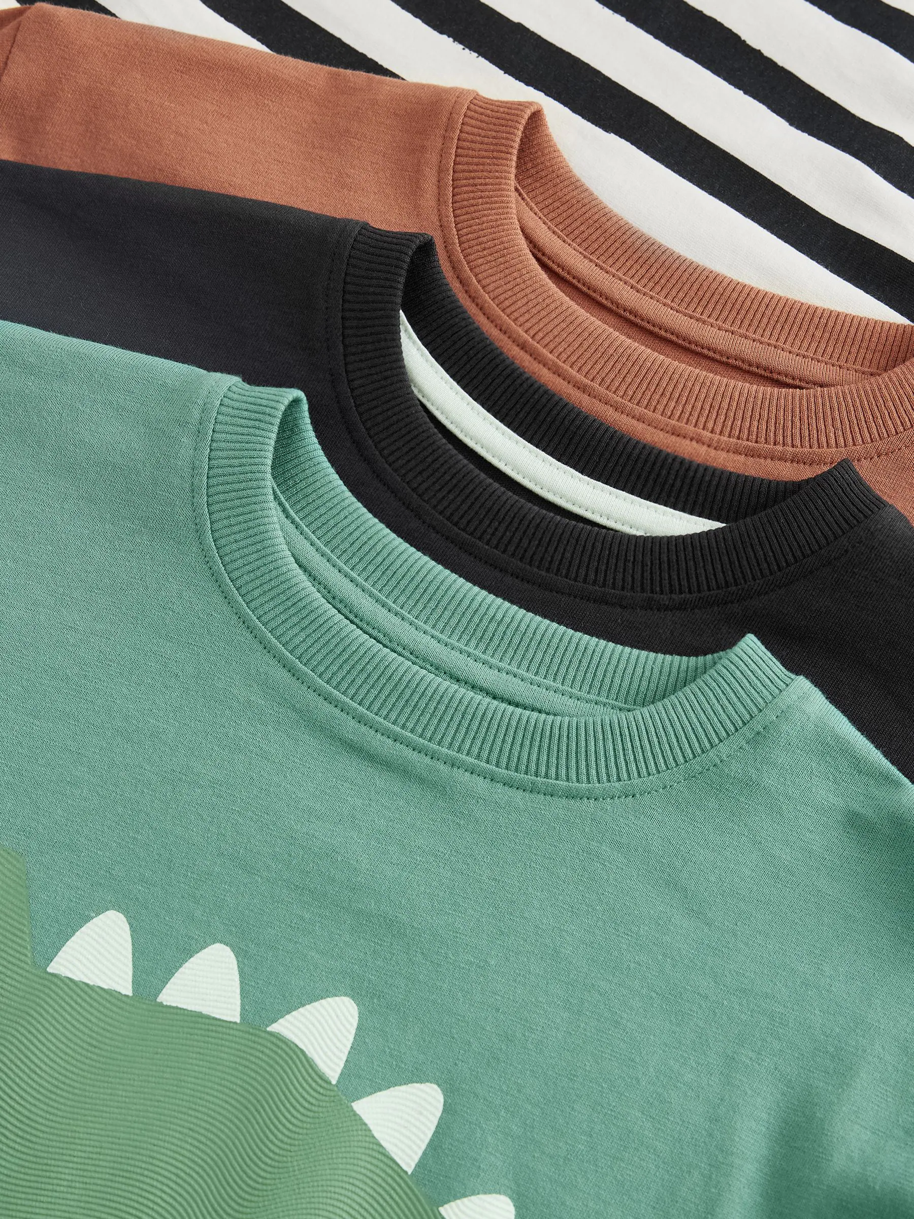 Groen/Zwart/Roestbruin met ruitpatroon - Verpakking van 3 oversized pyjama's 3 (9mnd -10jr)
