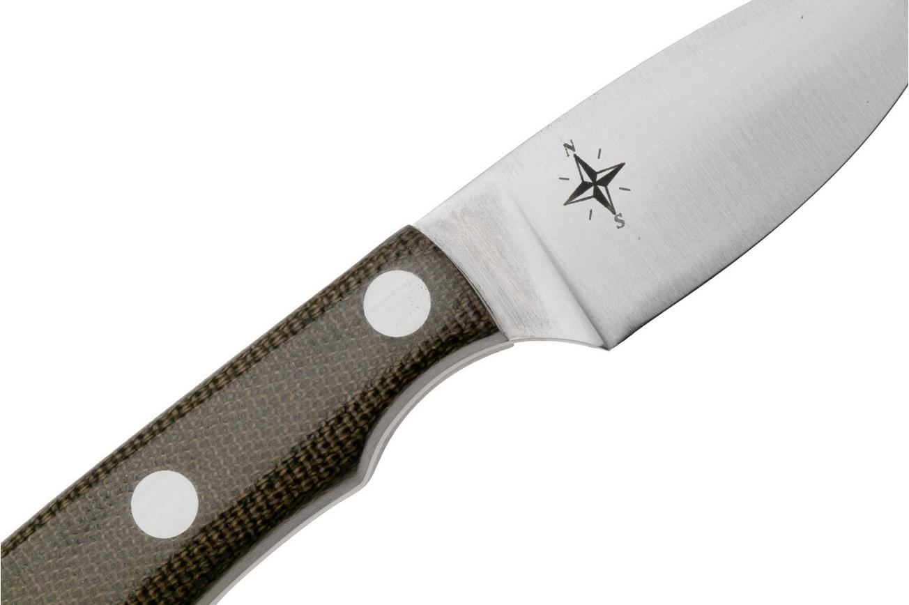Bark River PSK Satin CPM 3V Green Canvas Micarta, vaststaand mes