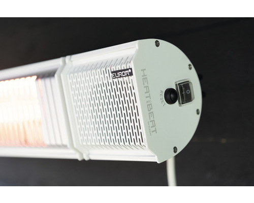 Eurom Heat&Beat terrasverwarmer, wit, 2000 watt, IP 65 (stofdicht en beschermd tegen waterstralen)