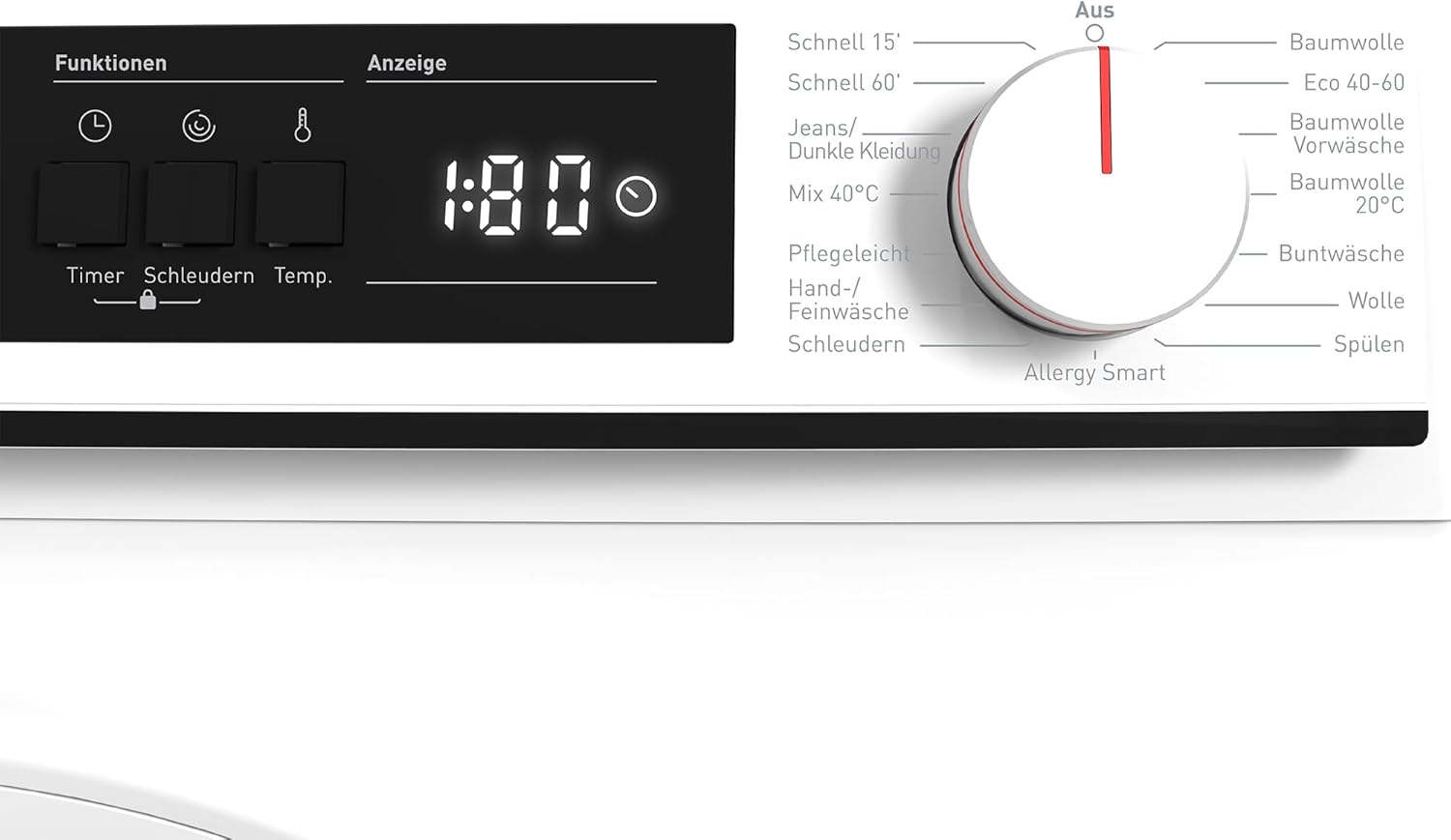 Sharp ES-NFA814WWNA-DE Waschmaschine Frontlader/A / 8 kg / 1400 U/min/Inverter Motor / 15 Programme inkl. 12 min Kurzprogramm/AquaStop/Weiß