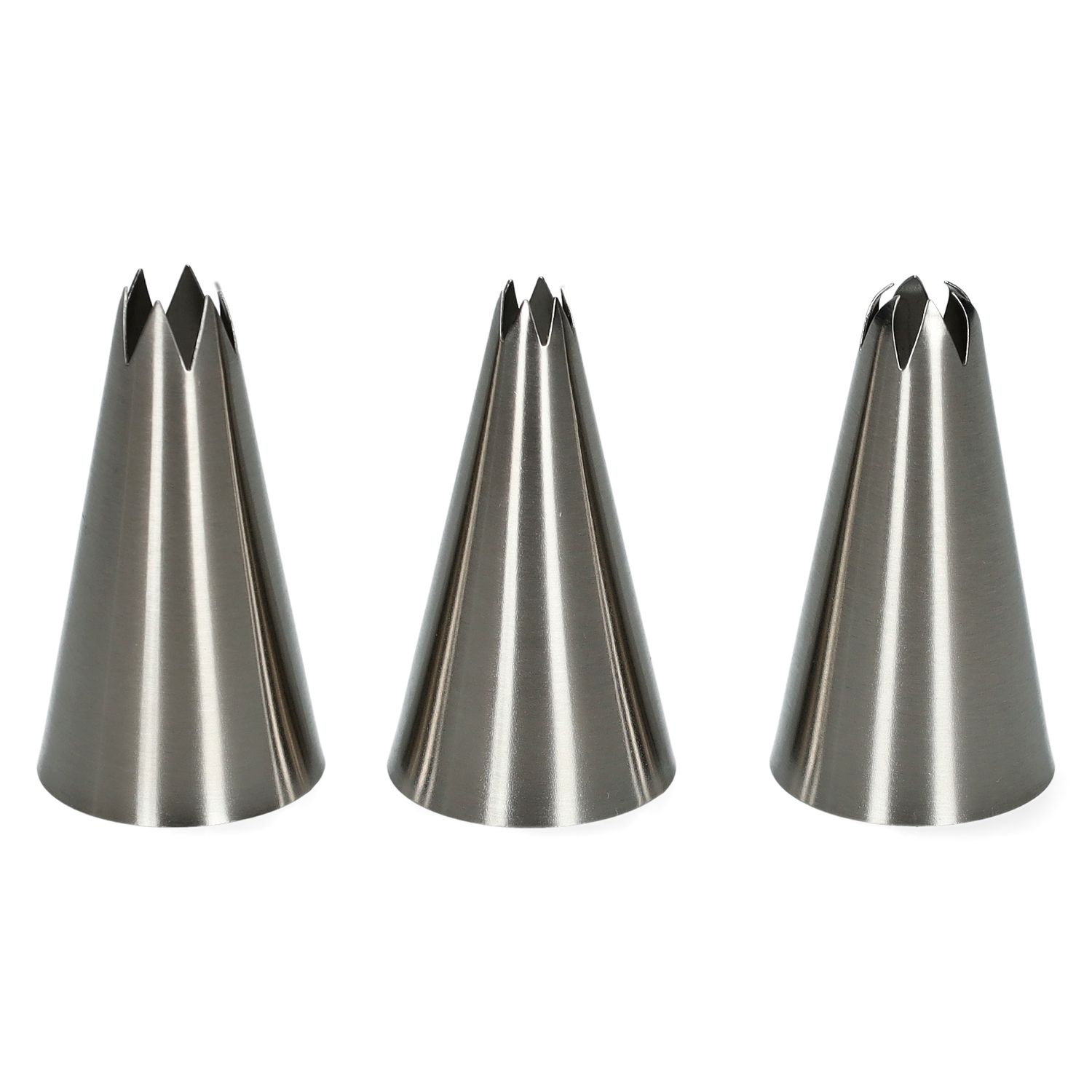 Spuitmondjes assortiment, rvs, set van 5
