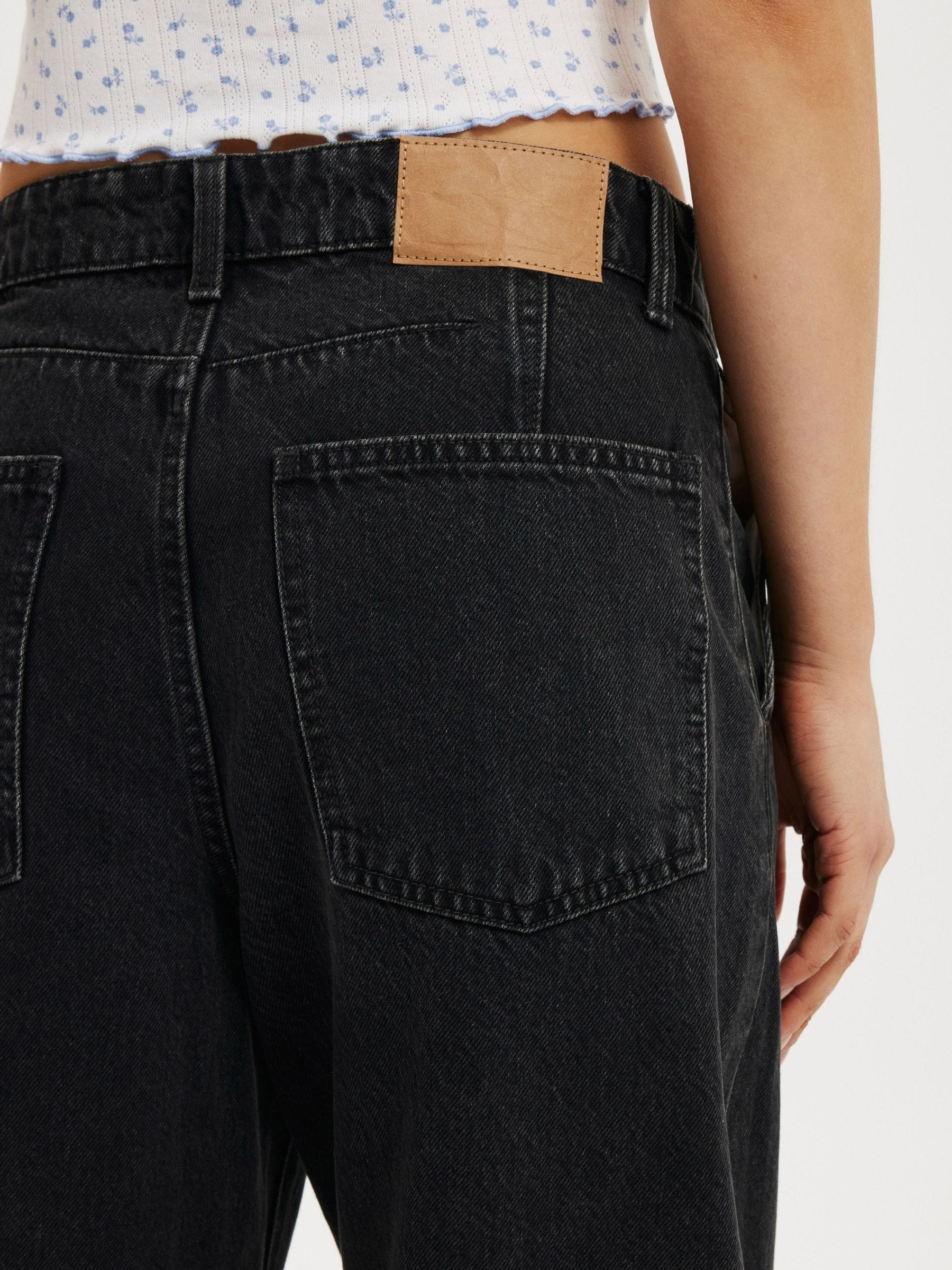 Zwart - Cotton On Barrel Leg 100% Cotton Jeans