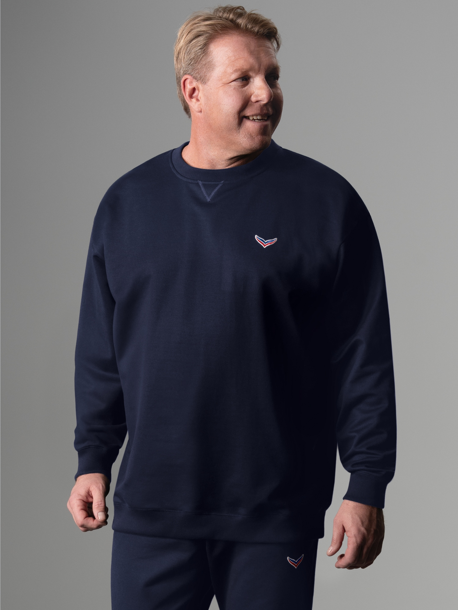 Oversized Sweatshirt mit Logo-Patch Navy
