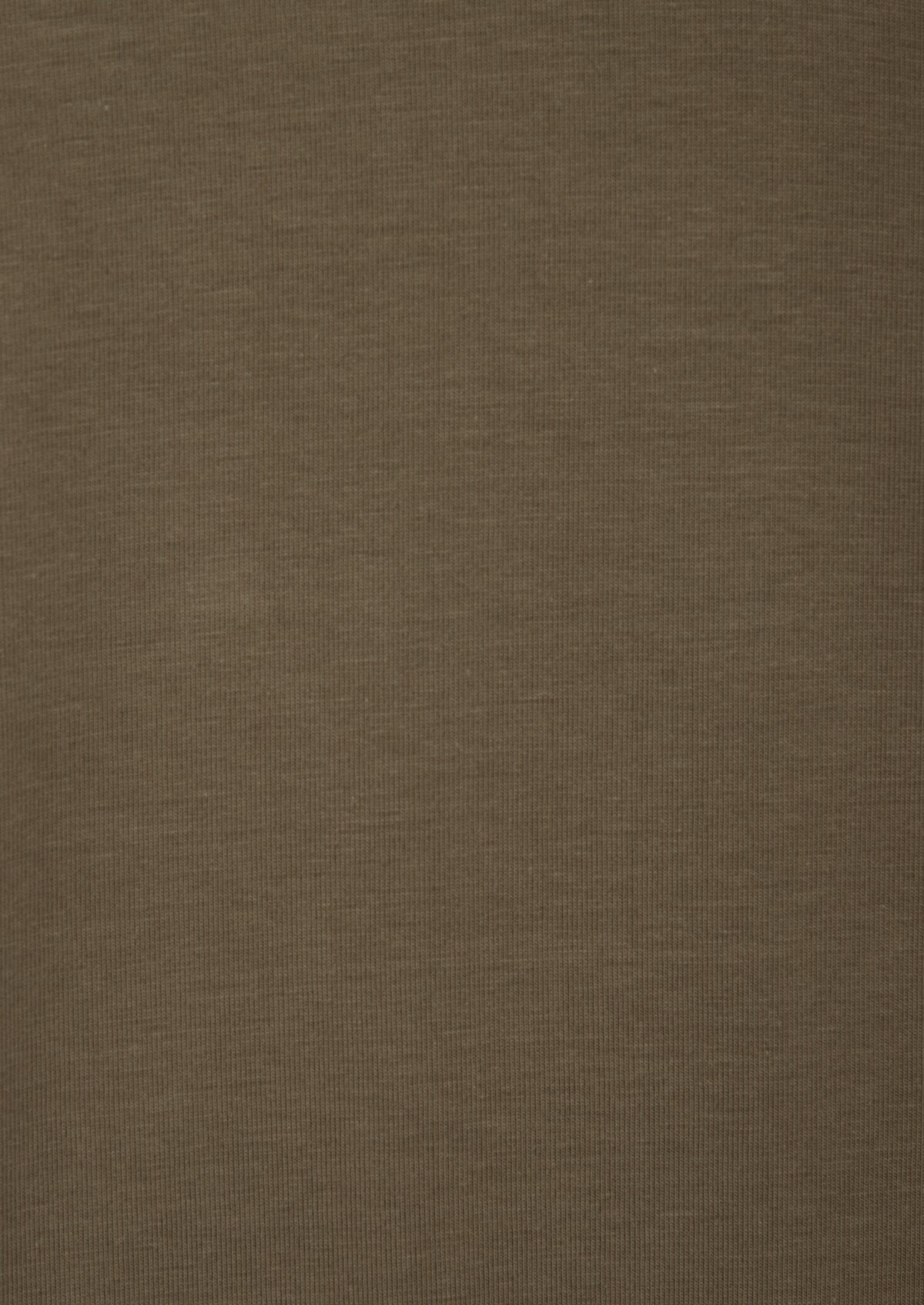 Tee-shirt manches courtes en coton stretch col V uni kaki