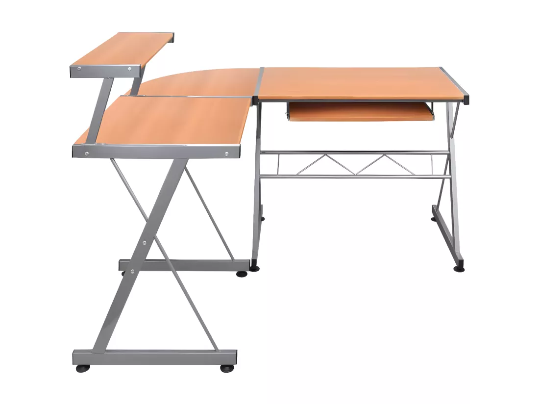 Bureau d'ordinateur d'angle Marron 132x112x99cm Bois ingénierie