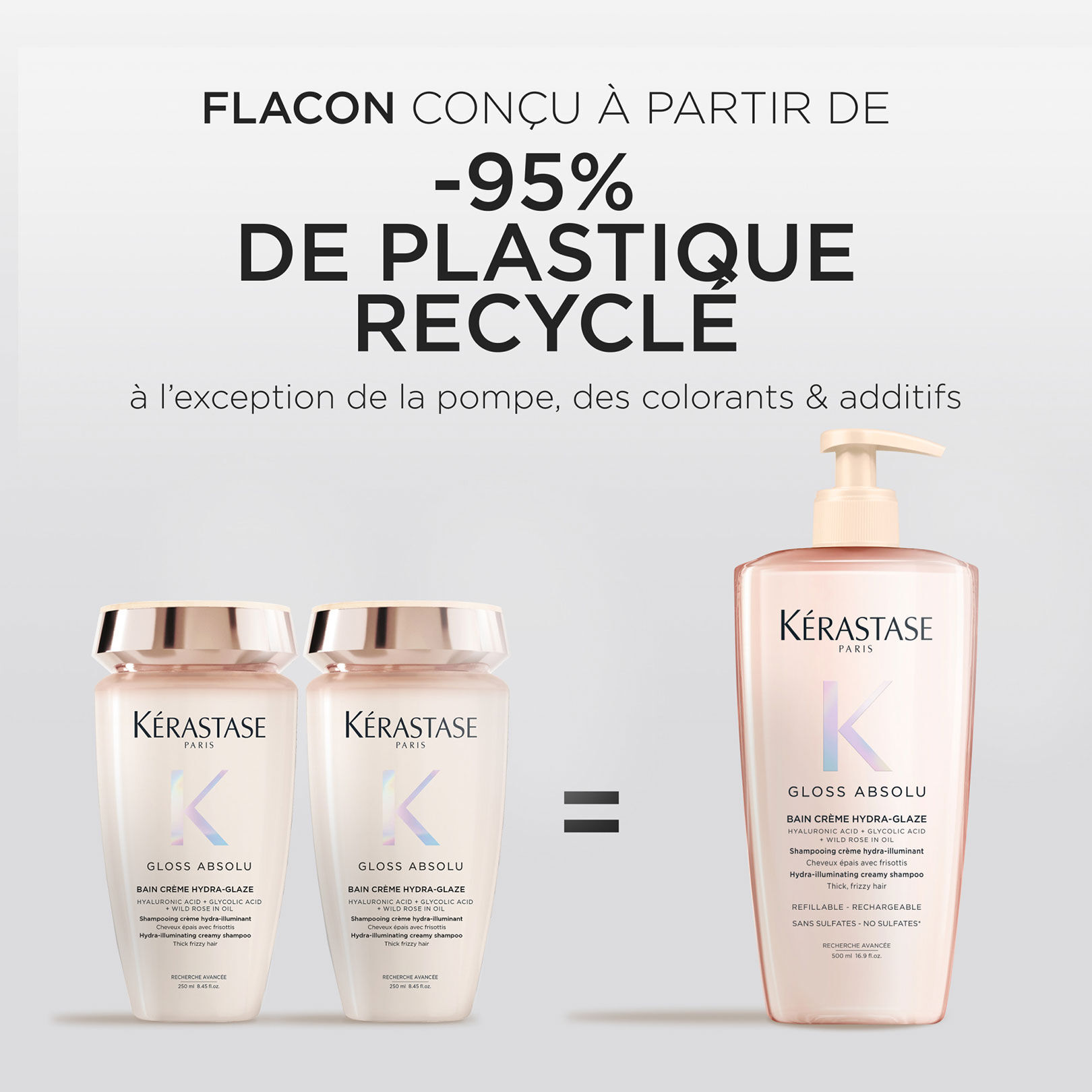Bain crème Hydra-Glaze Gloss Absolu 500 ml rechargeable