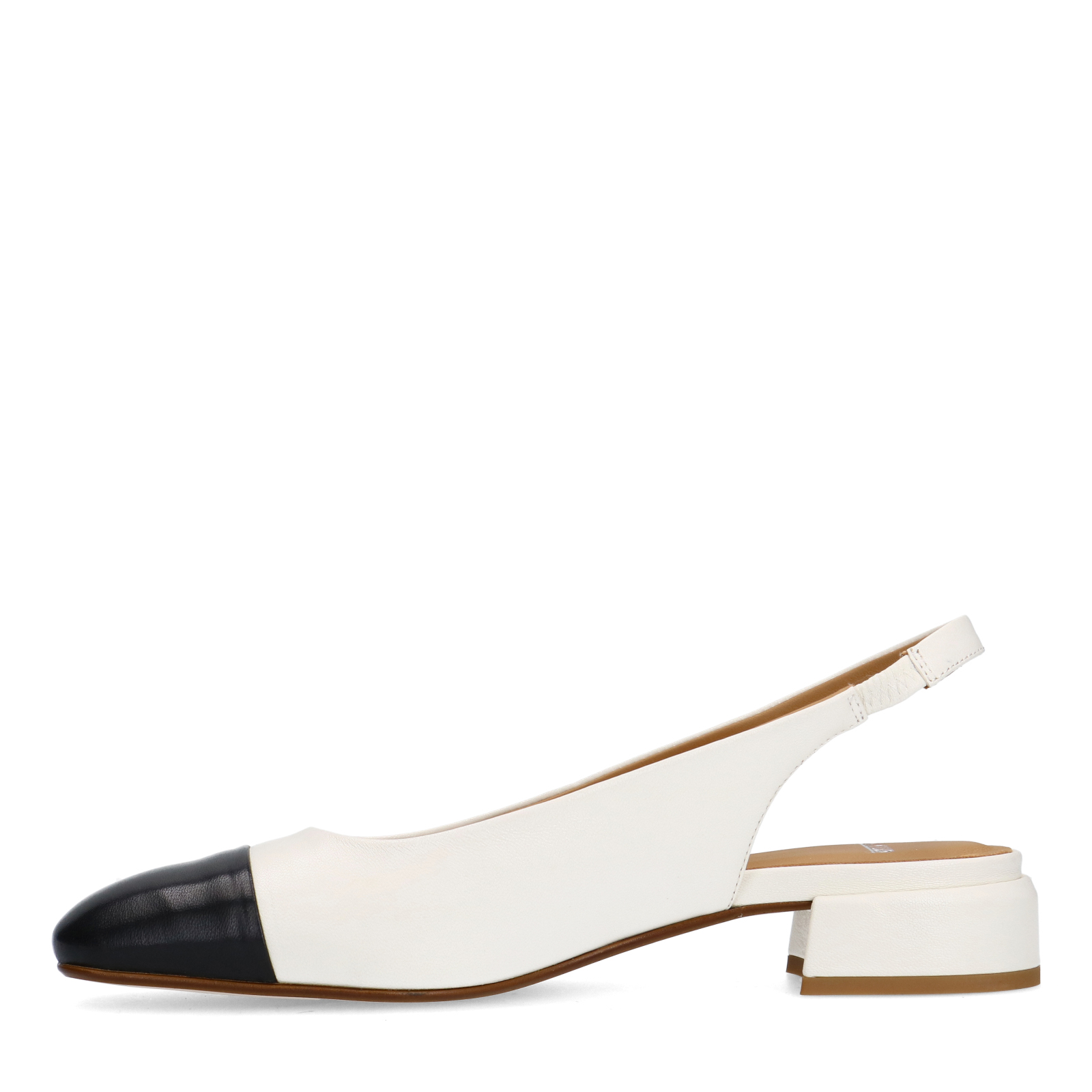 Witte leren slingbacks