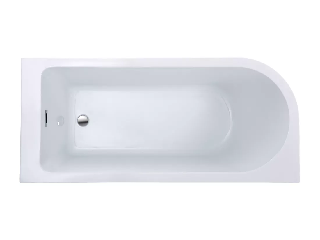 Baignoire douche blanche avec pare baignoire coulissant - 240 L - Angle droit - ANIKA