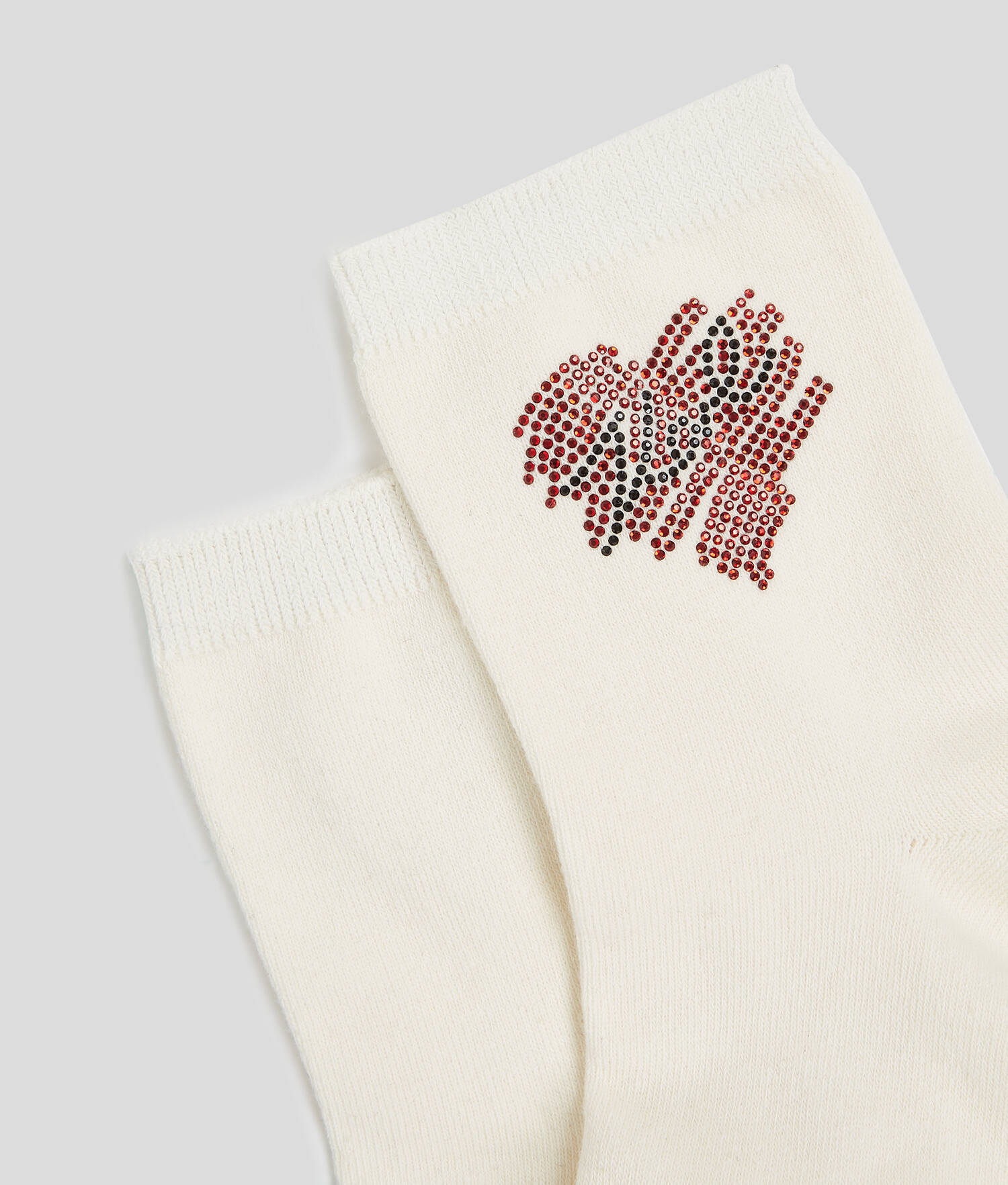 CHAUSSETTES À STRASS K/HEART – LOT DE 2 - Noir/Crème