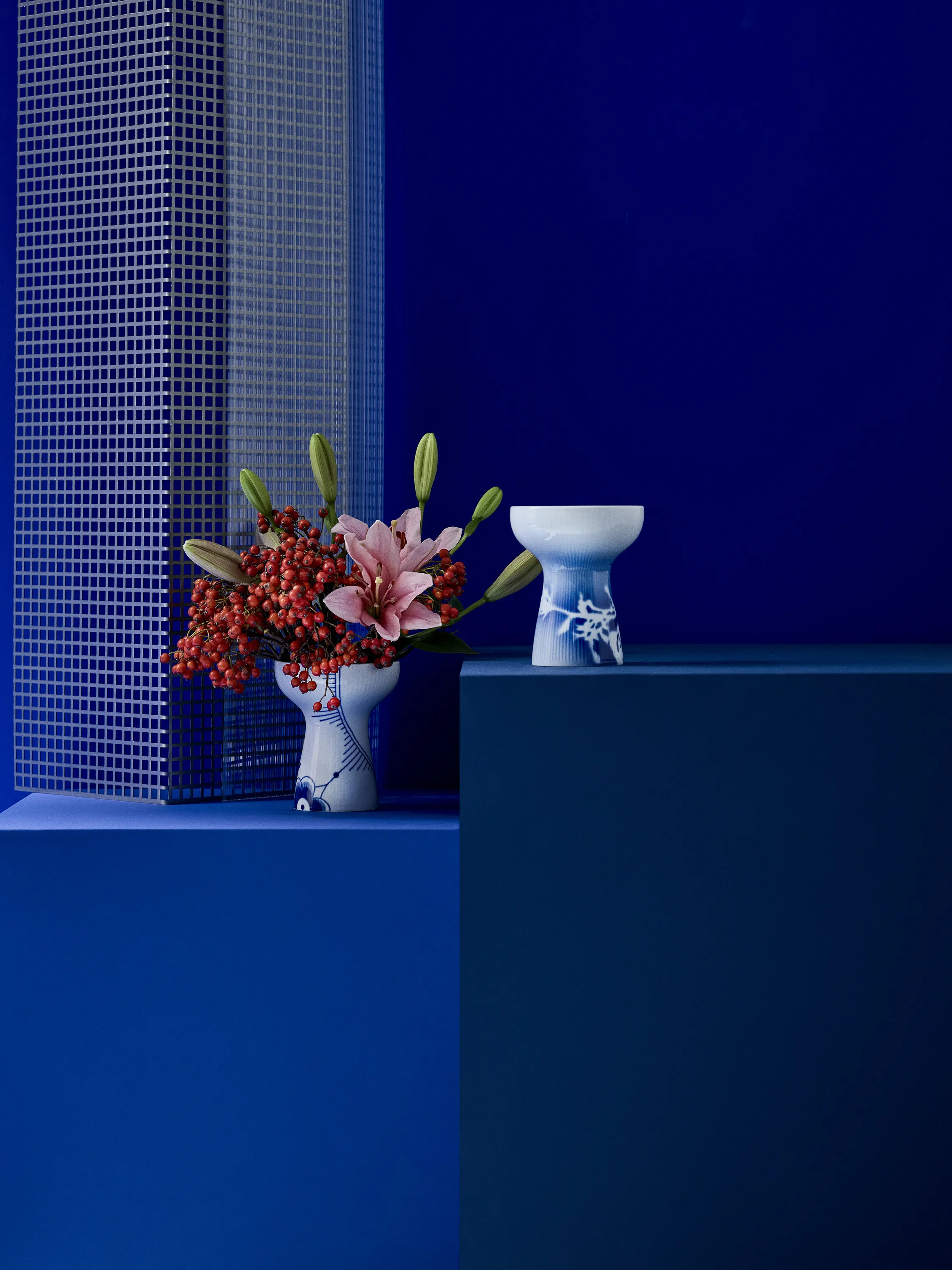 Royal Copenhagen Blå Mega Riflet Vase