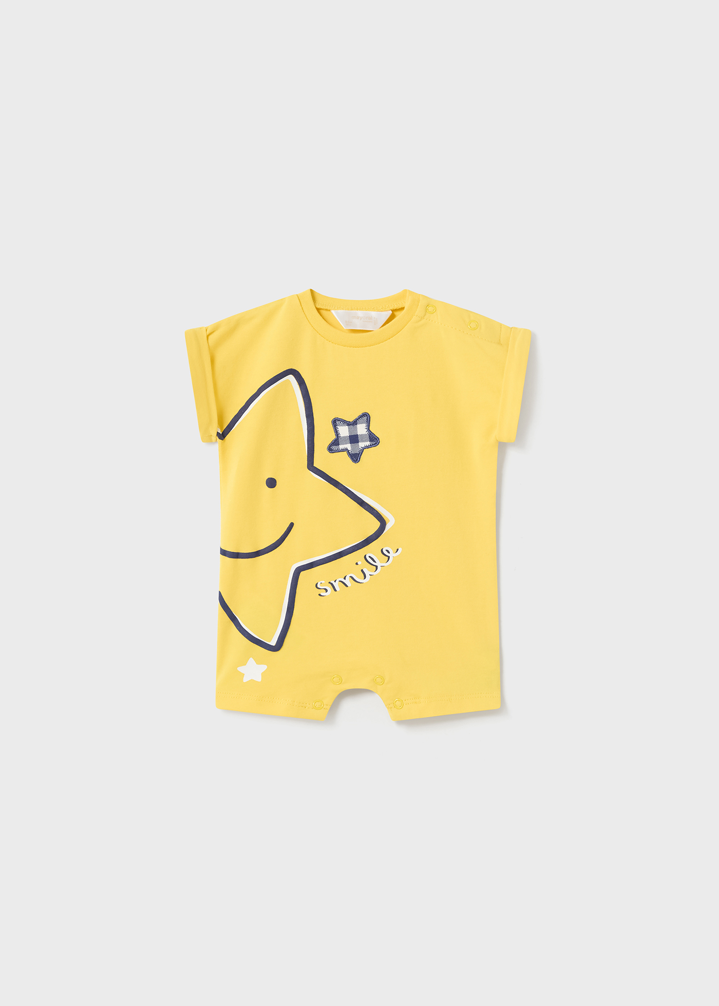 Conjunto de 2 pijamas curtos de algodão sustentável para recém-nascidos.