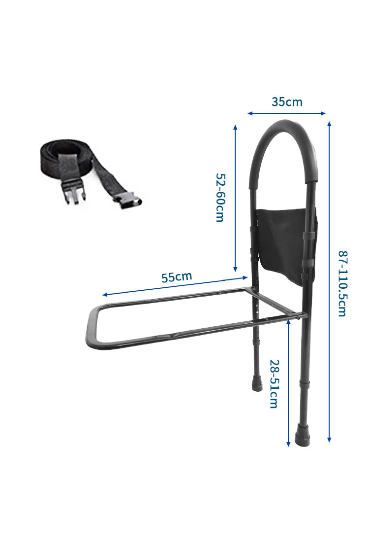 (87-110cm) Bett Aufsteh Hilfe Senioren Haltergriff Stütze Seitenschutz Bettgitter - Schwarz