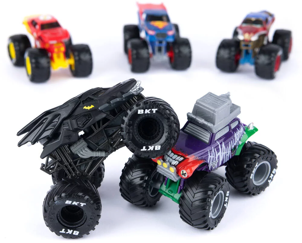 MONSTER JAM - DC™ JUSTICE LEAGUE™VS. THE JOKER™ PACK 5 VEHICULES DIE CAST 1.64