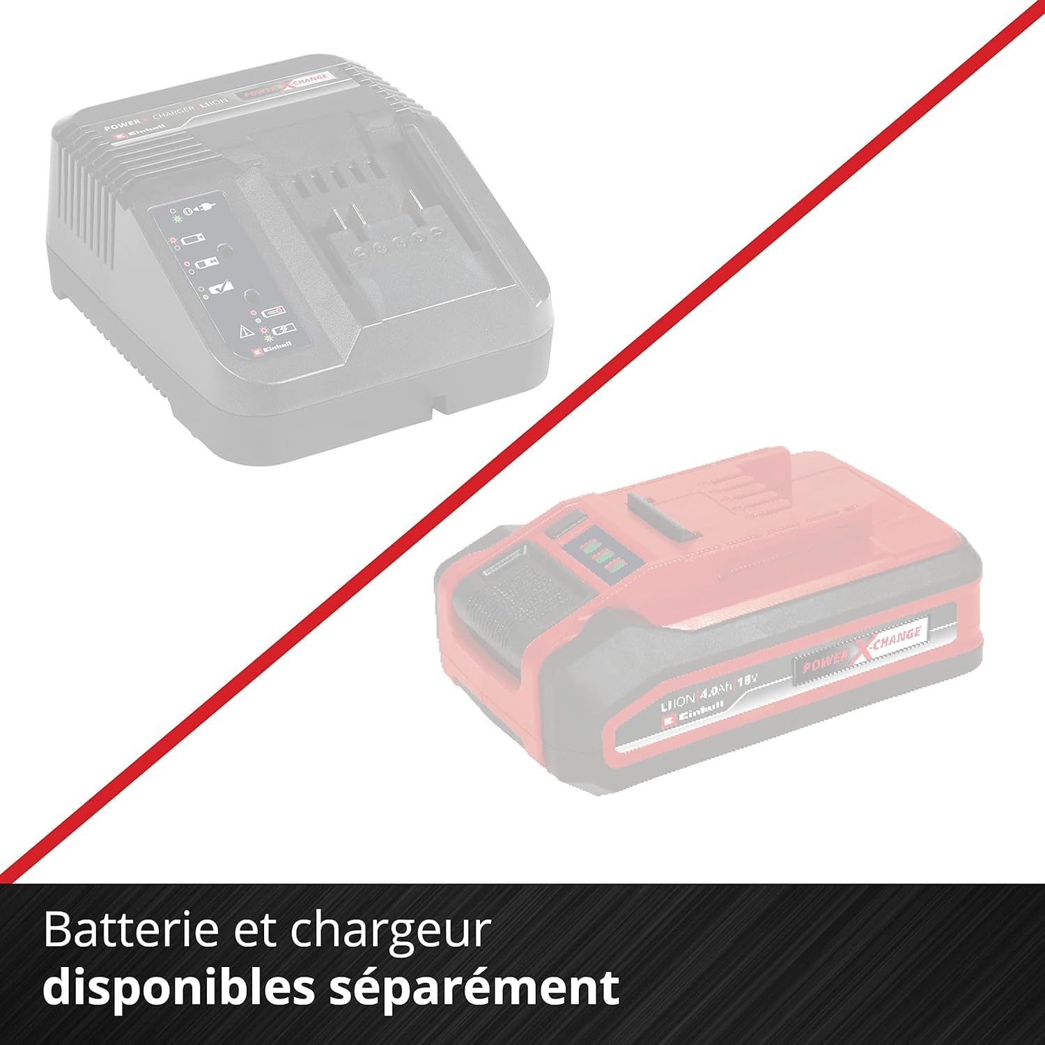 Einhell Tondeuse à gazon sans fil GE-CM 36/48 Li M-Solo Power X-Change (36 V, 48 cm largeur de coupe, jusqu'à 1000 m², fonction mulching) Livré sans B