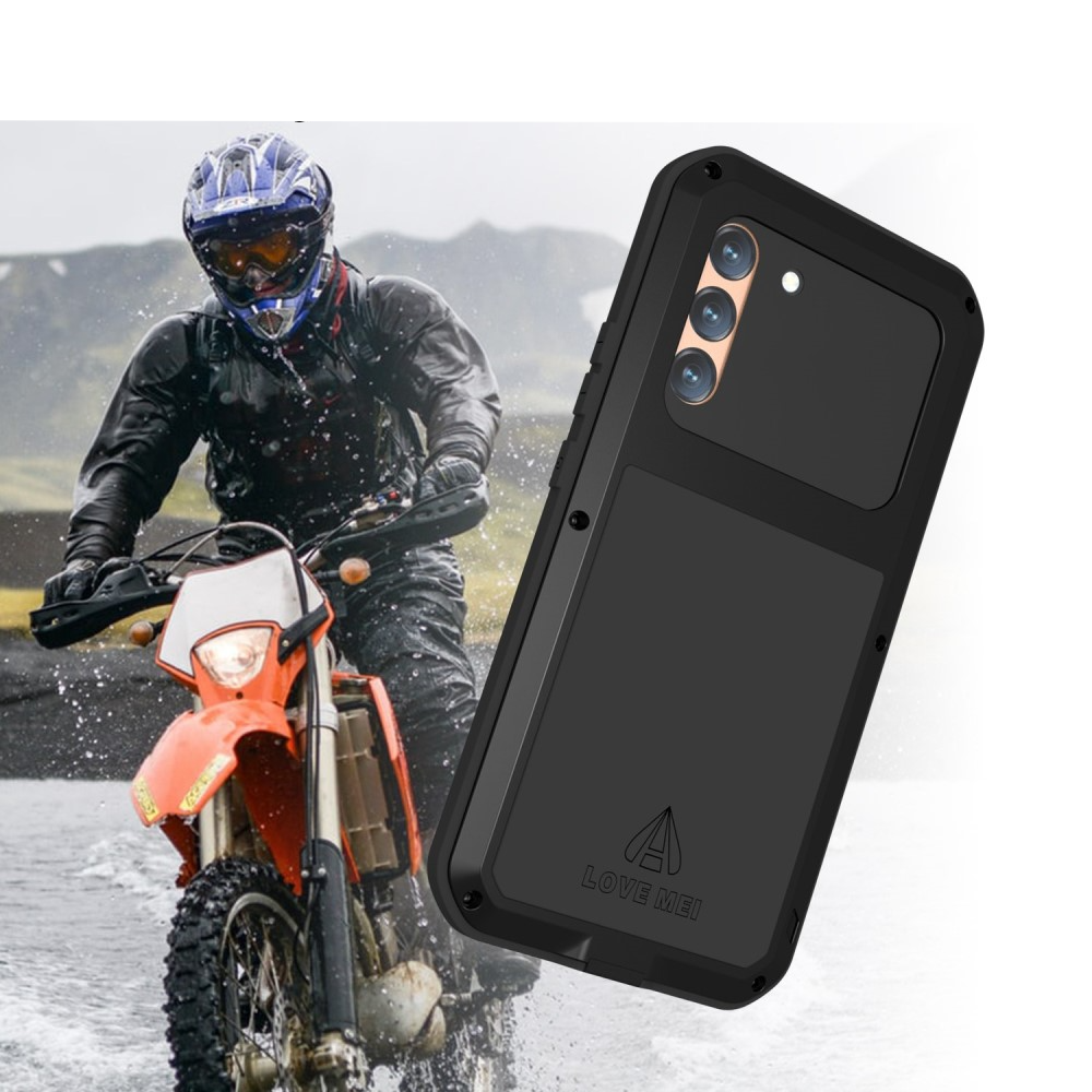 Samsung Galaxy S22 5G Silikon Metall Outdoor Case   Panzerfolie - Schwarz