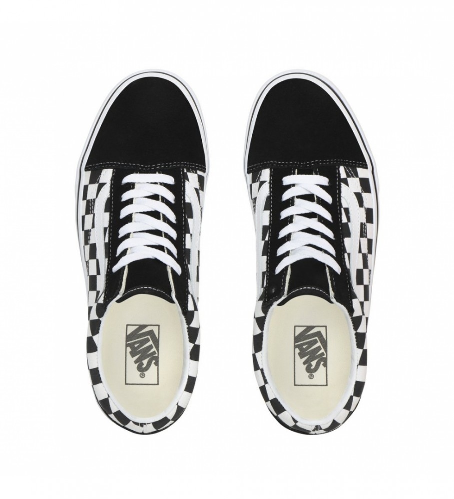 Tênis Vans Old Skool Platform com estampa xadrez preta