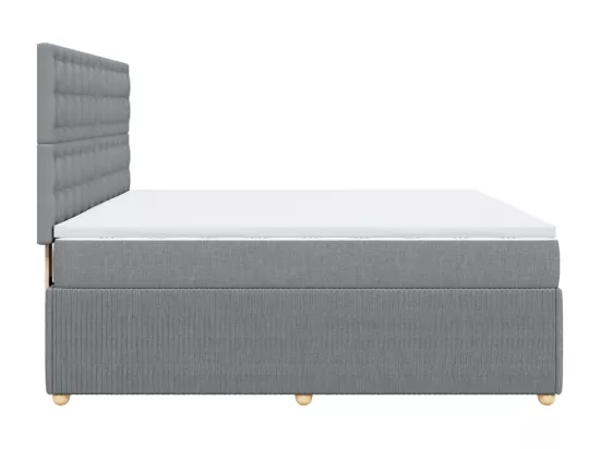 Sommier à lattes de lit avec matelas Gris clair 180x200cm Tissu