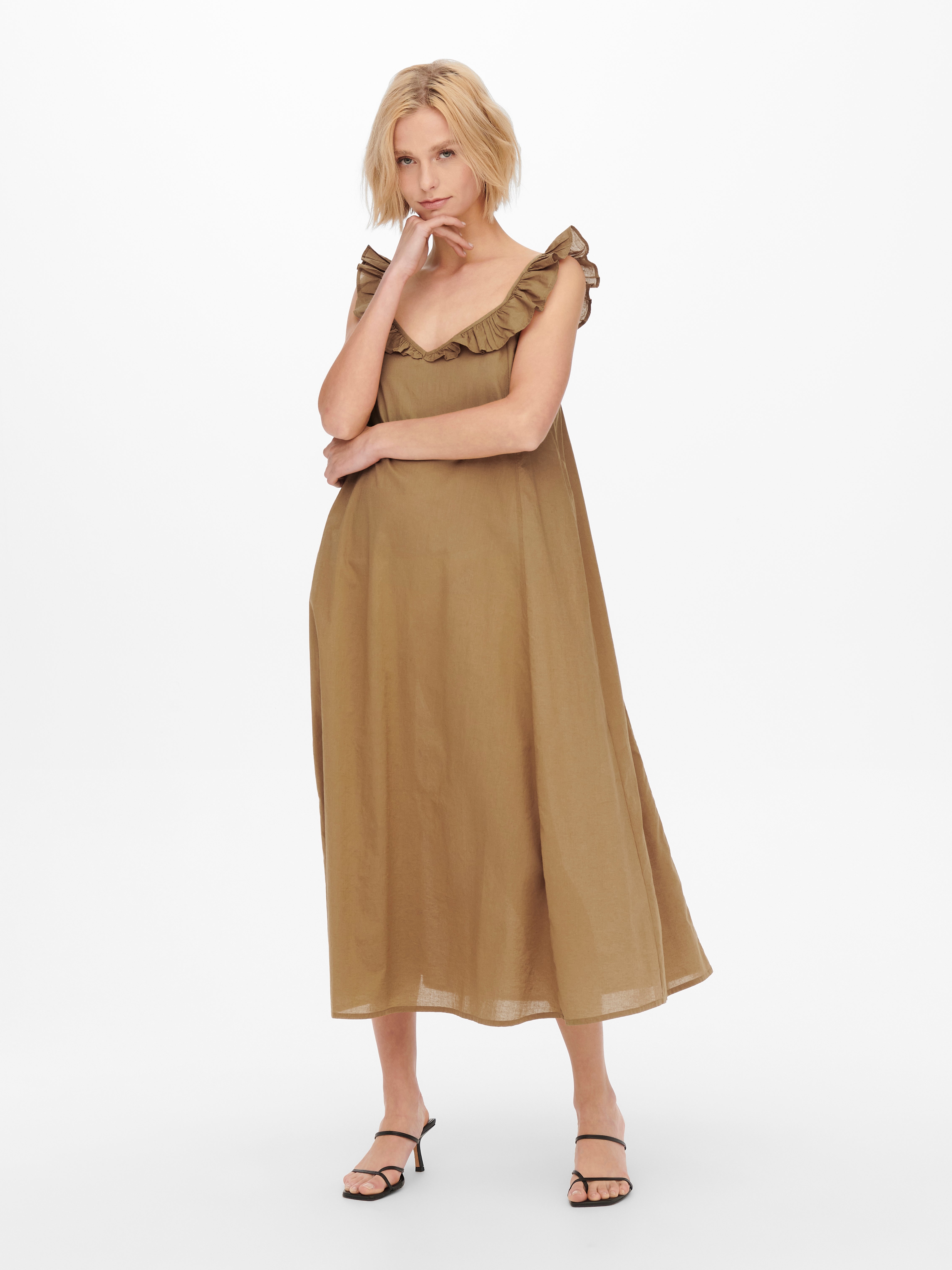 ONLALLIE Langes Kleid Toasted Coconut