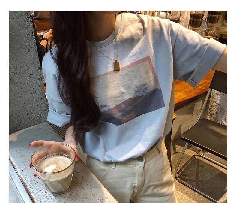 CRIBI - T-shirt met grafische print en elleboogmouwen