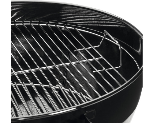 Weber Kettle E-5730 houtskoolbarbecue, Ø 57 cm, zwart, inclusief dekselthermometer, bodemrooster, stalen houtskoolrooster, gecoat stalen kookrooster, aluminium asopvanger, one-touch reinigingssysteem, brikettenmaatbeker