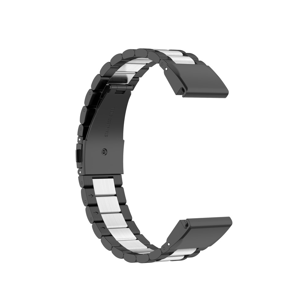 Garmin Fenix 7X / 6X Pro / 5X / 5X Plus / 3 / 3 HR / 3 Sapphire Edelstahl Armband mit Faltschliesse - Schwarz / Silber
