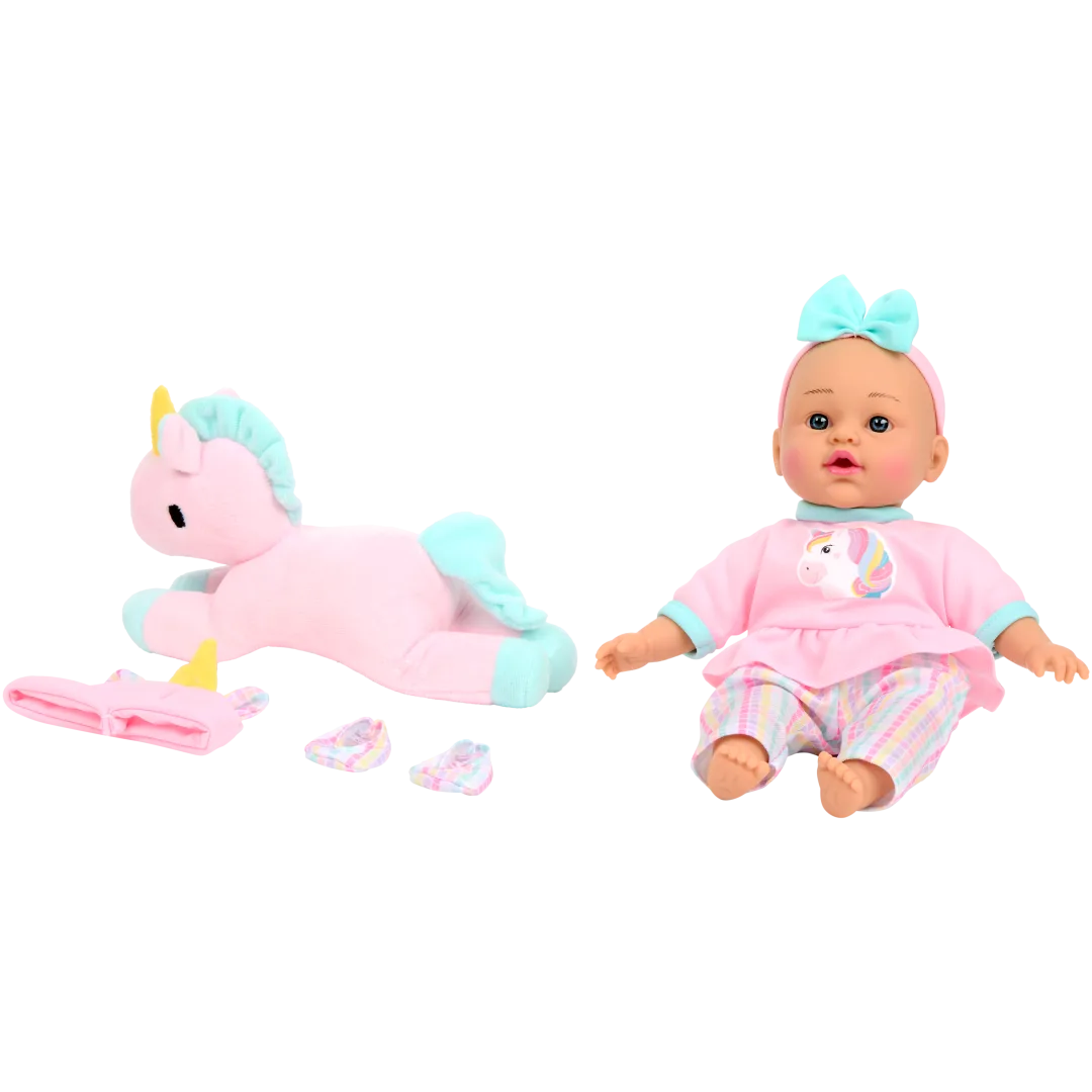 Dolly Star babypop Olivia met eenhoornknuffel 30 cm | diverse varianten