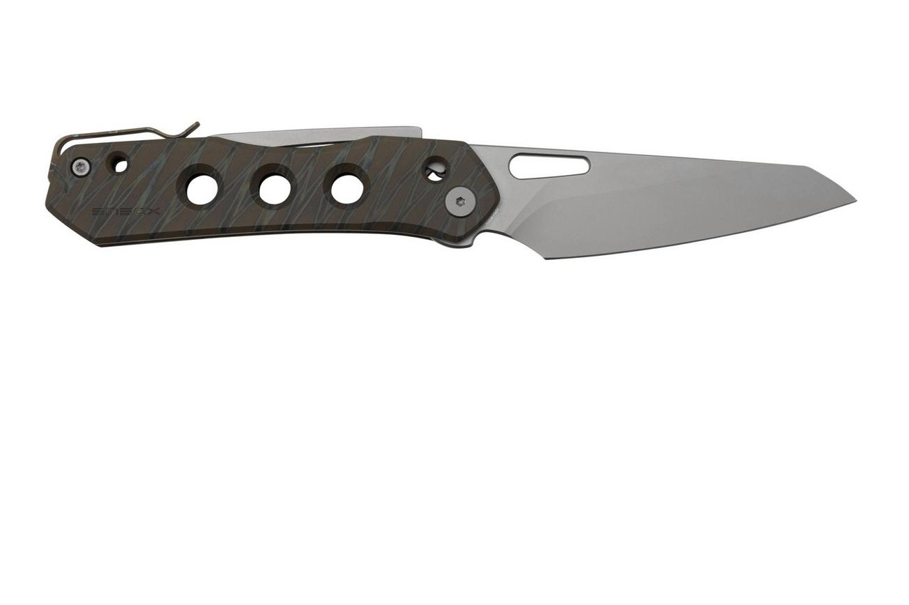 WE Knife Vision R Tiger WE21031-6, Stripe Flamed Titanium zakmes, Snecx design