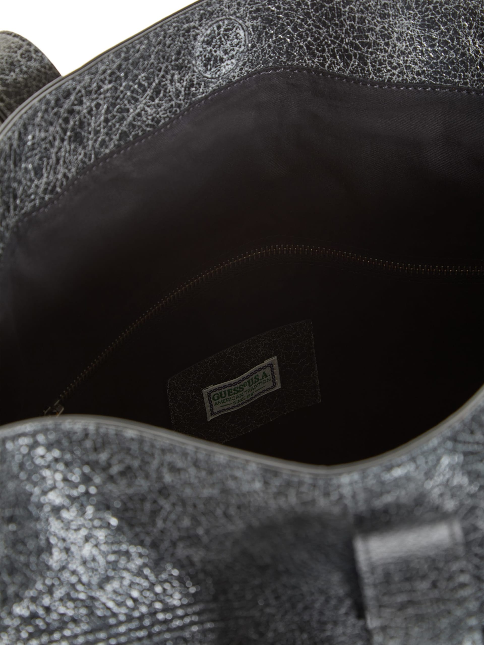 bolsa tote de couro craquelado