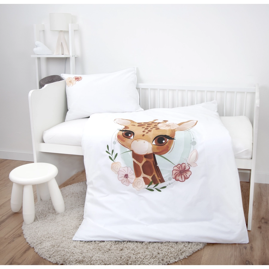 babybest® Flanell-Bettwäsche Giraffe 100 x 135 cm
