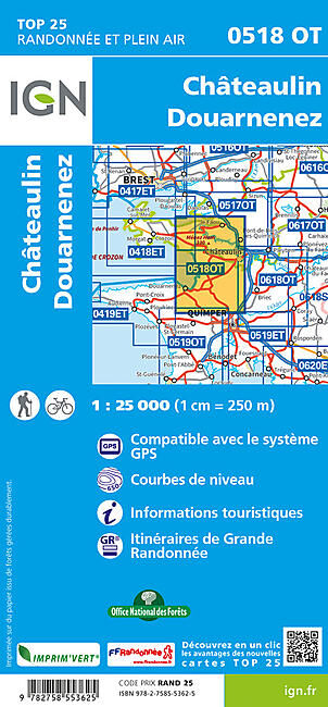 IGN - TOP 25 0518 OT CHATEAULIN DOUARNENEZ 1 25 000