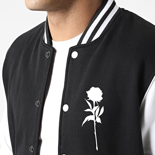 Veste Teddy Oriental Mono Noir Blanc