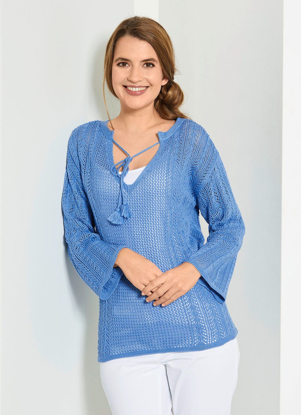 Pullover in Ajourmix