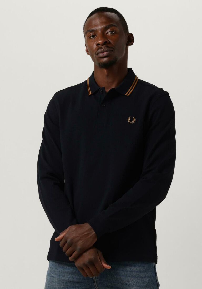 FRED PERRY donkerblauwe fred perry polo twin tipped fred perry shirt long sleeve