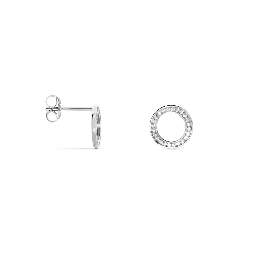 Boucles D'oreilles Puces Prisco Argent Blanc Oxyde De Zirconium