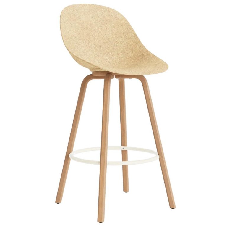 Normann Copenhagen Mat Chair stoel barkruk 75 cm beuken Cream/Hemp