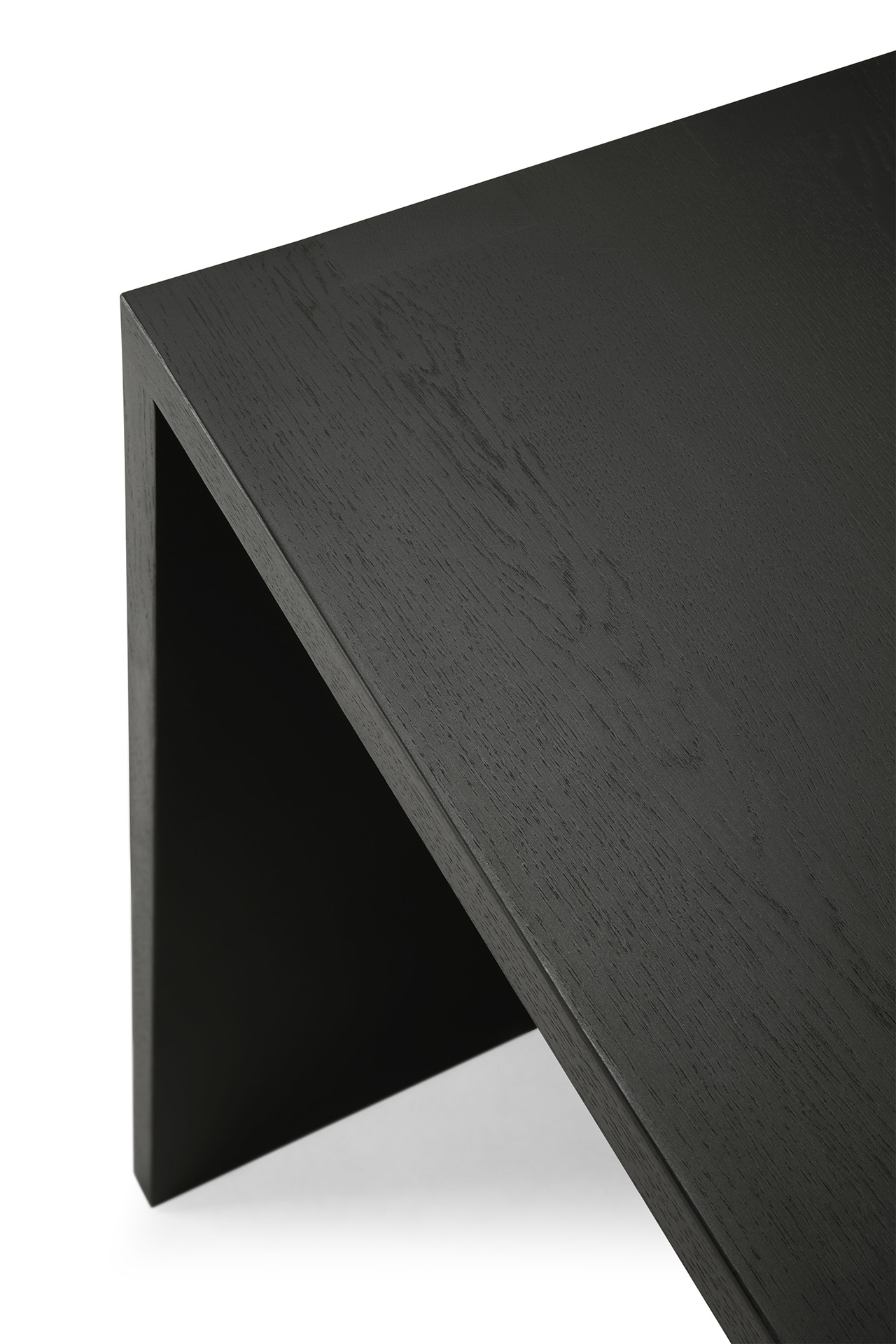 U desk - 160x80 - zwart eiken