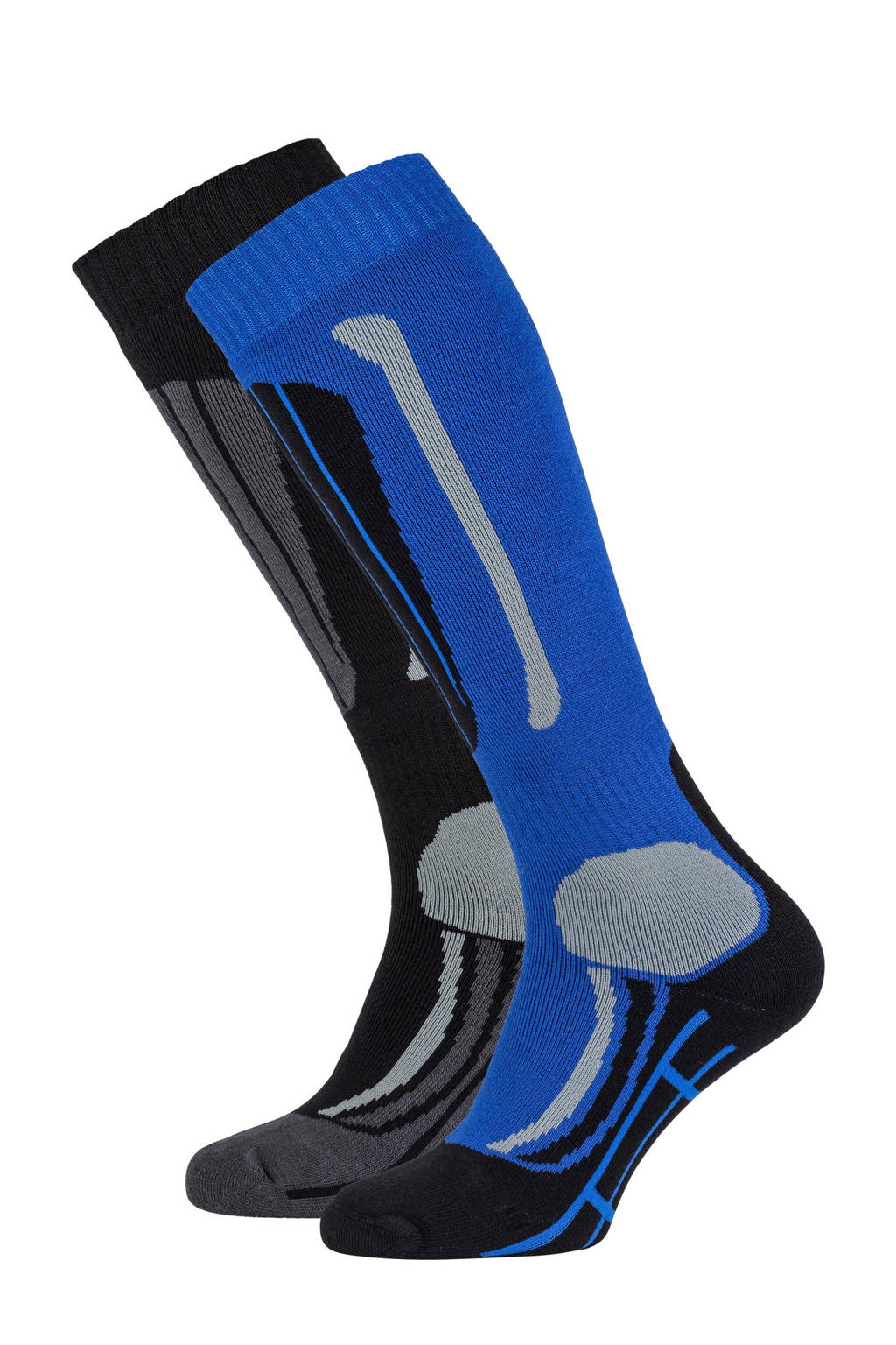 Falcon skisokken zwart/blauw (set van 2 paar)
