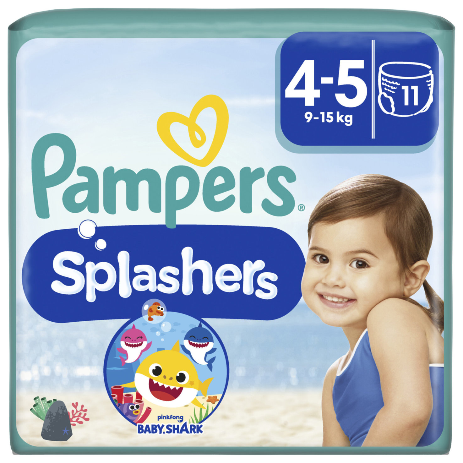 Pampers Badewindeln Splashers Grösse 4-5, 9-15kg, 11 Stück