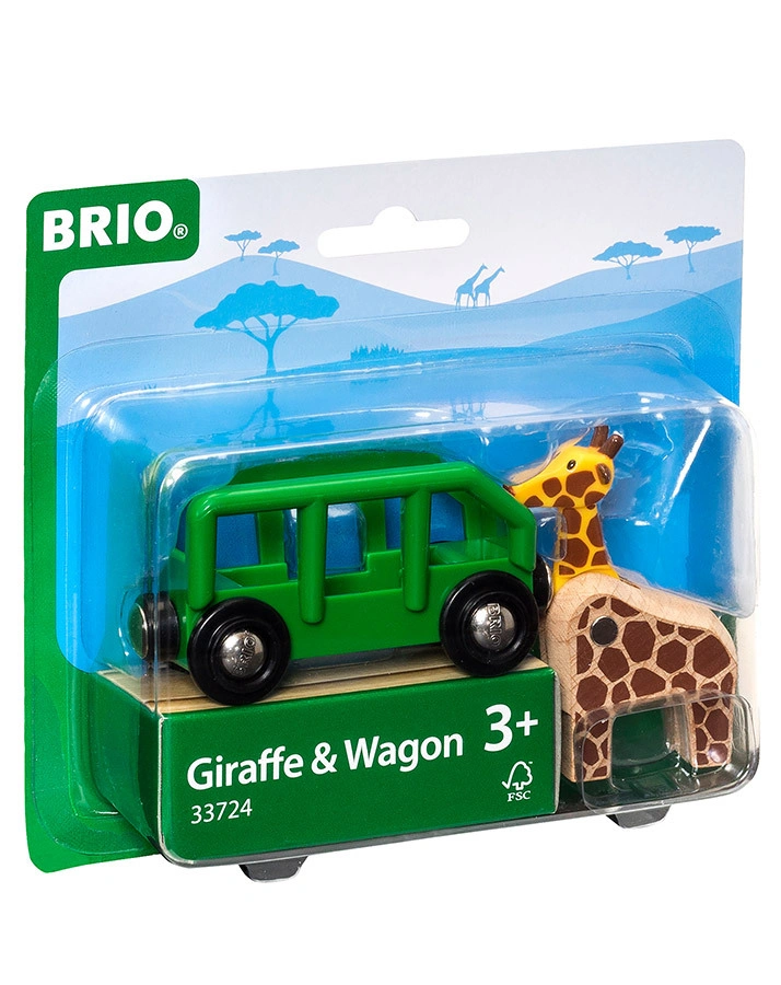 Eisenbahn-Waggon GIRAFFENWAGEN 2-teilig in grün