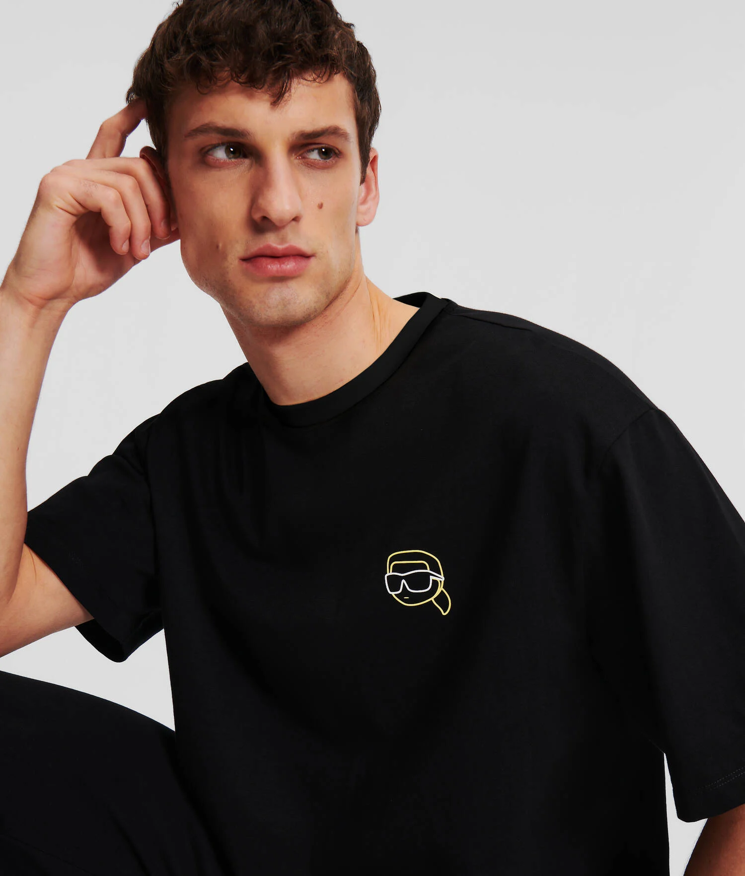 T-SHIRT AVEC EMPIÈCEMENT K/IKONIK À L'EFFIGIE DE KARL