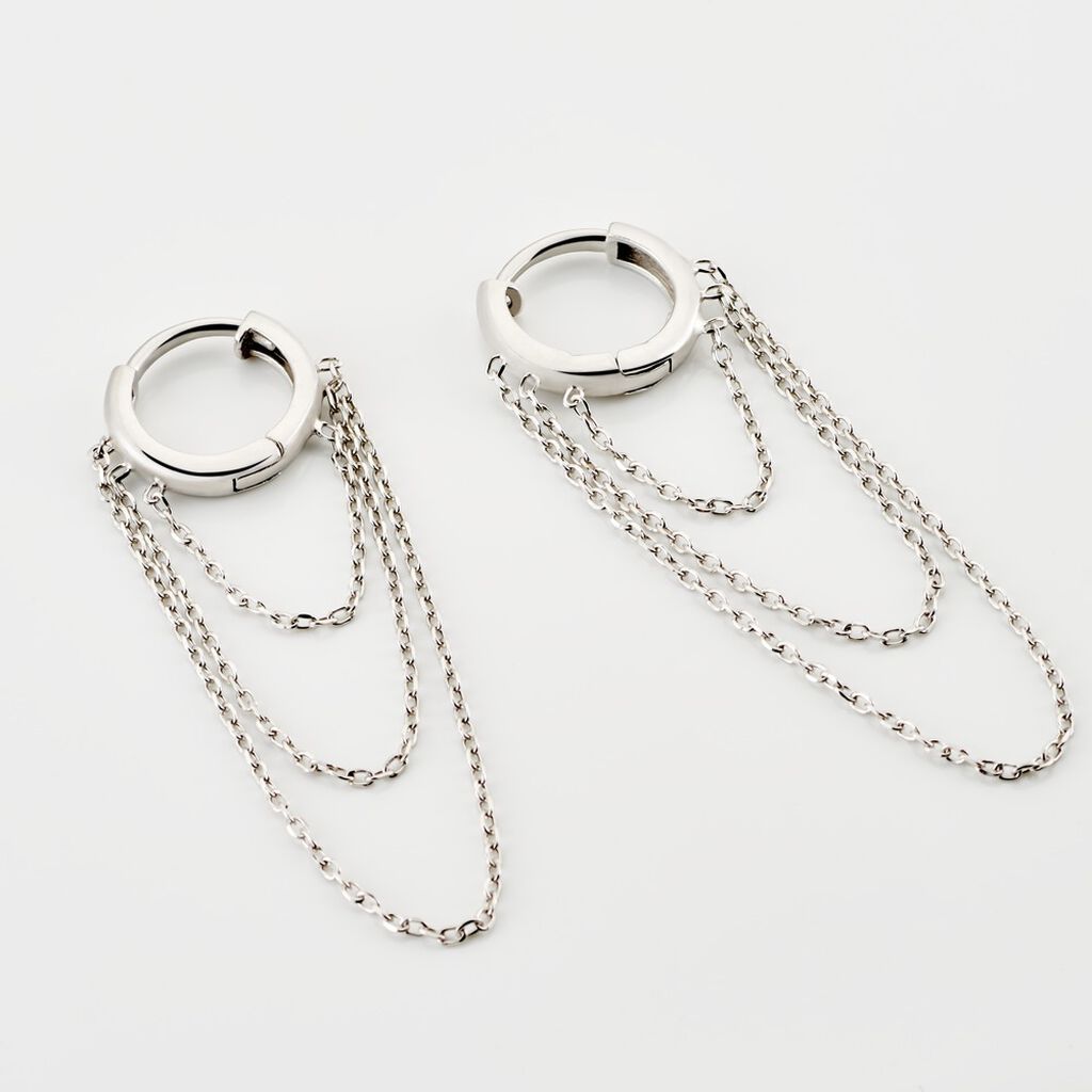 Créoles Argent Blanc Nissa
